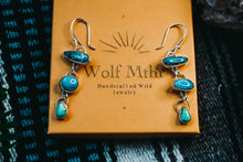 Load image into Gallery viewer, The Seas Earrings - Multi-stone turquoise and silver dangle earrings