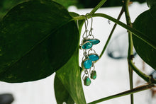 Load image into Gallery viewer, The Seas Earrings - Multi-stone turquoise and silver dangle earrings