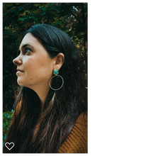 Load image into Gallery viewer, ISSA Sterling Silver and Turquoise Hoops