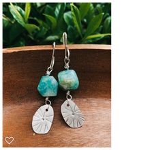 Load image into Gallery viewer, Starburst Earrings in Sterling Silver and Amazonite
