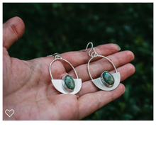 Load image into Gallery viewer, Estevia Earrings in Green Kingman Turquoise