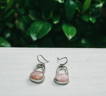 Load image into Gallery viewer, Pink Opal and Sterling Silver Rainbow Earrings

