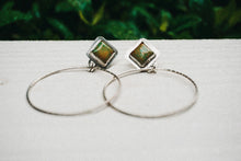 Load image into Gallery viewer, ISSA Sterling Silver and Turquoise Hoop Earrings
