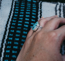 Load image into Gallery viewer, Sterling Silver and Turquoise Love Ring
