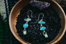 Load image into Gallery viewer, The Seas Earrings - Multi-stone turquoise and silver dangle earrings

