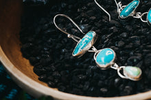 Load image into Gallery viewer, The Seas Earrings - Multi-stone turquoise and silver dangle earrings
