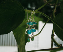 Load image into Gallery viewer, The Seas Earrings - Multi-stone turquoise and silver dangle earrings
