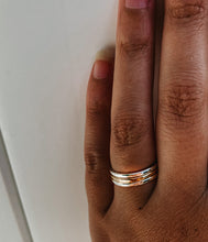 Load image into Gallery viewer, Hammered Stacker Ring Set - Mixed Metals - Size 6
